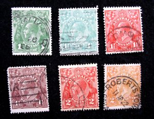 AUSTRALIA - SCOTT# 23-26,27-28 - USED - CAT VAL $15.35