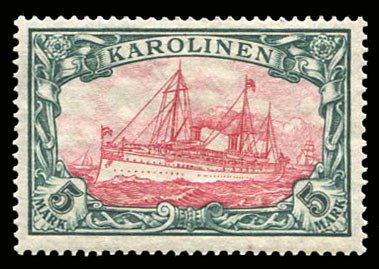 German Colonies, Caroline Islands #23a (Mi. 22IIA) Cat€250, 1915-19 5m slat...