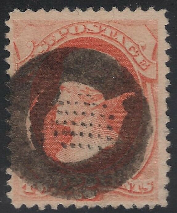 US Scott # 183 2c Jackson Fancy Cancel Bold Patent Strike