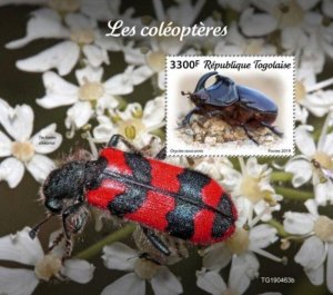 Togo - 2019 Beetles on Stamps - Stamp Souvenir Sheet - TG190463b