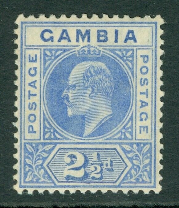 SG 60 Gambia 1904-06. 2½d bright blue. Lightly mounted mint CAT £19