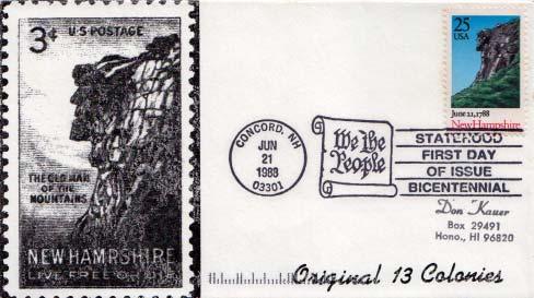 United States, First Day Cover, New Hampshire