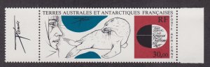 French Southern Antarctic Terr. # C88, Explorer & Seal, NH, 1/2 Cat.