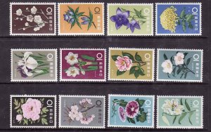 Japan-Sc#712-23- id11-unused NH set-Flowers-1961-      