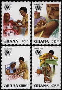 GHANA Sc 1051-4 VF/NH 1988 UNICEF Child survival campaign - Fresh!