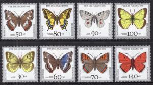 Germany B705-B712 Butterflies MNH VF