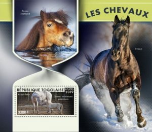 Togo - 2019 Horses on Stamps - Stamp Souvenir Sheet - TG190116b