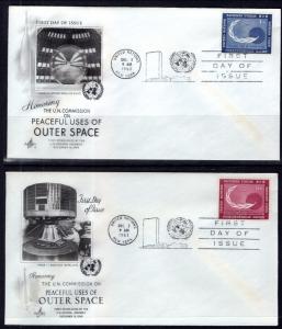 UN New York 112-113 Space Artcraft Set of Two U/A FDC