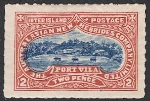 NEW HEBRIDES (British) 1897 2d Inter Island Local Post, Port Vila Mint LH VF