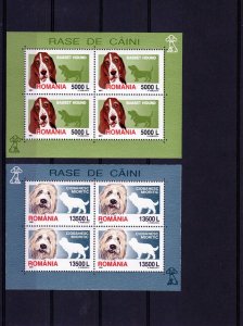 Romania 2001 Dogs-Fauna 4 Mini-Sheetlets (16) MNH Sc #4449/4452