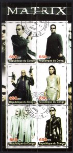 Congo 2003  MATRIX (FILM) KEANU REEVES/MONICA BELLUCCI Sheet (6) Fine Used