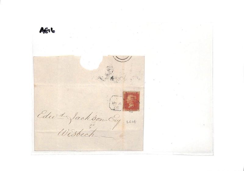 GB LATE FEE MAIL 1856 Penny Red Cover London *38* Duplex {samwells-covers}AE16