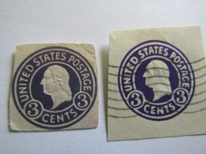 US Stamps-History,Envelopes Stamps Cut/out, set of 2 Stamps used, Mix Conditions