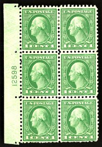 U.S. #543 MINT PL# Block OG HR 