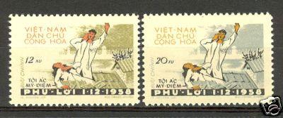 North Vietnam 1959 Scott # 97-98 Phu Loi Massacre Set 2 MNH