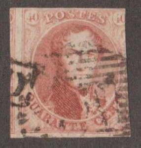 Belgium Scott #8 Stamp - Used Single