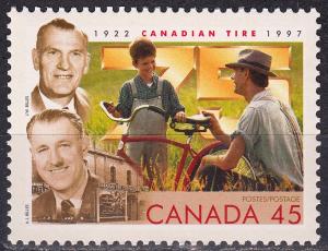 #1636 Canada MNH 45¢ Canadian Tire 75th Anniversary 1997