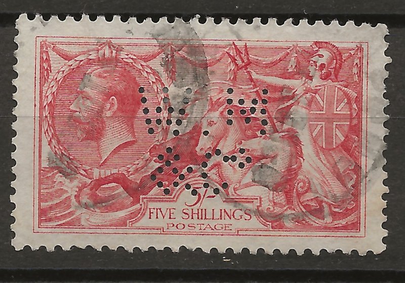 Great Britain 180 Mi 416 Perfin Used VF 1919 SCV $125.00 (jr)