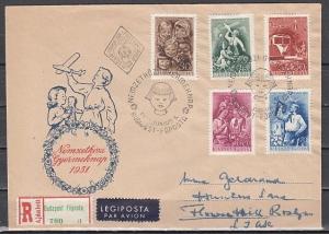 Hungary, Scott cat. 940-944. Children & Pioneers. Mailed First day cover. ^