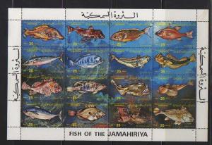 Libya MNH sc# 1107 Fish S/S 2010CV $10.00