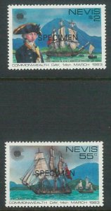 78433 - NEVIS - STAMPS:   Overprinted SPECIMEN set in special folder 1983 - BOAT