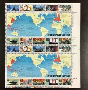 2559-2981  World War II 1941-1945  Full set of 5 sheets  FV $29.60