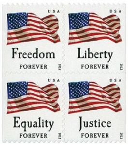 2012 45c Forever Four Flags, Block of 4 Scott 4673-4676 Mint F/VF NH