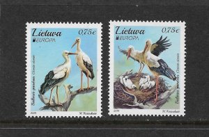 BIRDS - LITHUANIA #1147-48   EUROPA 2019   MNH