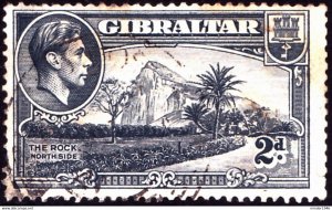 GIBRALTAR 1940 KGVI 2d Grey SG124a FU