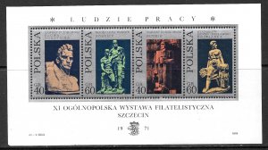 POLAND 1971 SCULPTURES Souvenir Sheet Sc 1830a MNH