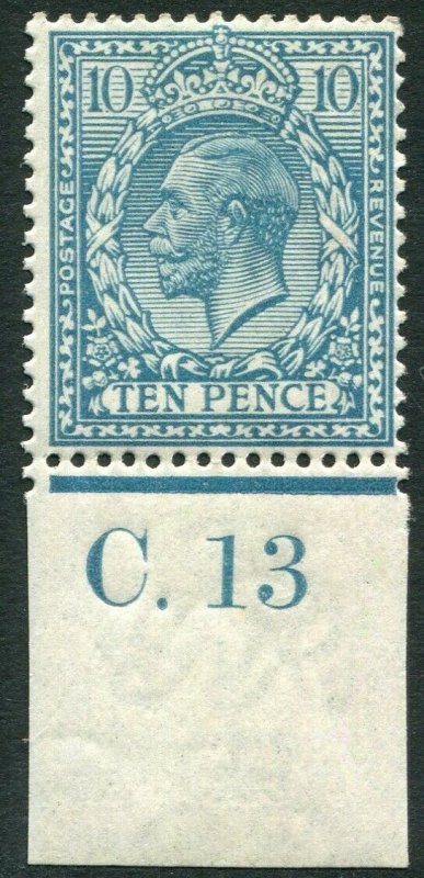 1912-24 10d Turquoise-Blue C.13 Control Single UNMOUNTED MINT V85315