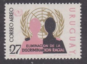 Uruguay # C378, Year Against Racial discrimination, NH, 1/2 Cat.