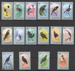 St. Lucia Sc# 387-402 MH & Used 1976 Laughing Gull