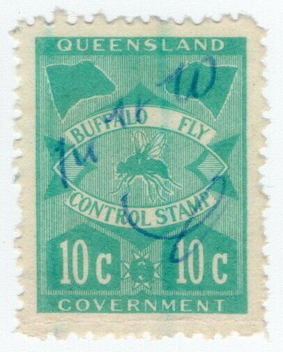 (I.B) Australia - Queensland Revenue : Buffalo Fly 10c