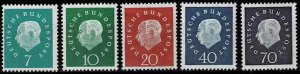 Germany 1959, Sc.#793-7 MNH, Prof. Dr. Theodor Heuss, 1st German President