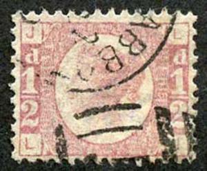 SG48 1/2d Bantam (LJ) Plate 15 Fine Used with Part CDS Cat 50 Pounds