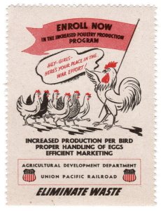 (I.B) US War Cinderella : Propaganda Label (Poultry Production)