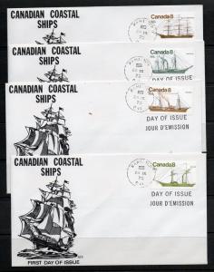 Canada #670-673 Coastal Ships FDC SCS Cachet unaddr  D814