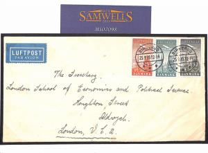 MS2098* 1935 DENMARK AIR ISSUES *Birkerød* Cover GB London Commercial Airmail