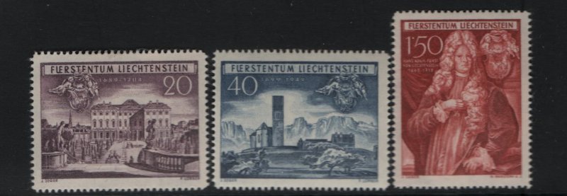 LIECHTENSTEIN 240-242 (3) Set, Hinged, 1949 Prince Johann Adam Andreas