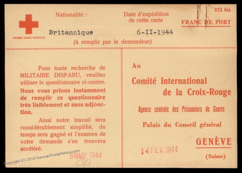 UK 1944 Italy DAGNALIA Germany POW Camp OFLAG VII Red Cross Cover Catholic 89657