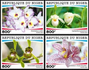 NIGER - 2020 - Orchids - Perf 4v Set - Mint Never Hinged