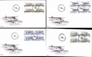 Denmark Danmark Scott 1363-1366 FDC aviation history airplanes  Martin Morck