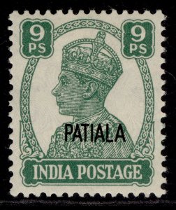 INDIAN STATES - Patiala GVI SG105, 9p green, M MINT.