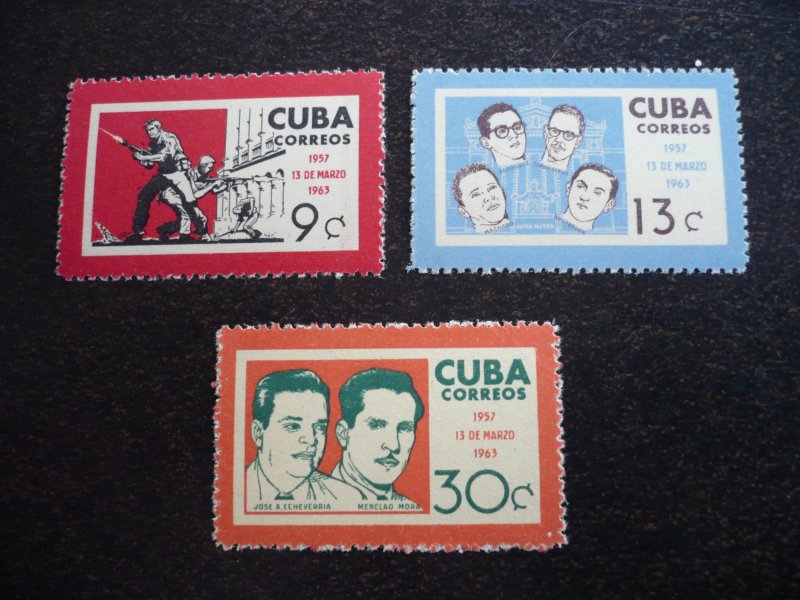 Stamps - Cuba - Scott# 780 -782 - Mint Hinged Set of 3 Stamps