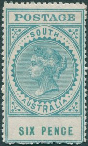 South Australia 1906 6d blue-green Perf 12½ (small holes) SG300 unused