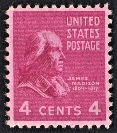 US 808 MNH VF 4 Cent James Madison