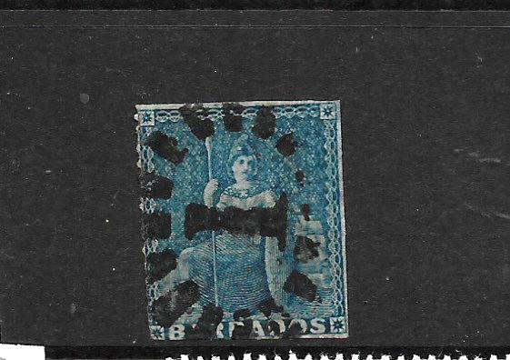 BARBADOS   1869  1d  DEEP BLUE   FU   SG 15