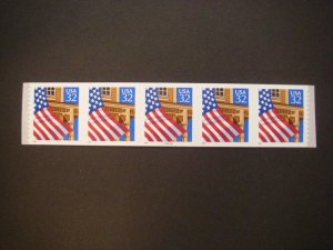 Scott 2915C, 32 cent Flag over Porch, PNC5 #66666 12x12, MNH Coil Beauty