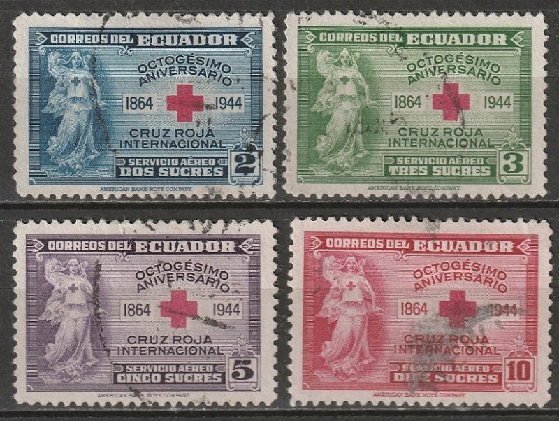 Ecuador 1944 Sc C131-4 air post set used